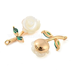 Natural Freshwater Shell Brass Pendants&nbsp;KK-Q806-04G