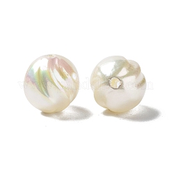 ABSプラスチックビーズ  ABカラーメッキ  ラウンド  ライトゴールデンロッドイエロー  15.5x15x15mm  穴：2mm&nbsp;KY-C018-05