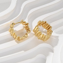 女性用ラックメッキ真鍮フープピアス  鉛フリー＆カドミウムフリー  長持ちメッキ  18KGP本金メッキ  18x18x8mm&nbsp;EJEW-Q770-20G