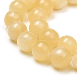 天然石イエロージェイド翡翠ビーズ連売り  ラウンド  10mm  穴：1.2mm  約39個/連  15.16インチ（38.5cm）&nbsp;G-G829-04-10mm