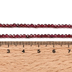 天然石ガーネットビーズ連売り  多面カット  ラウンド  サクランボ色  2mm  穴：0.5mm&nbsp;X-G-J002-20