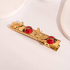 Ladybug 304 Stainless Steel Enamel Alligator Hair Clips & Stud Earring Sets for Women&nbsp;ZG3114-1