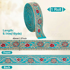 Sparkle Polyester Flower Embroidery Ribbons&nbsp;SRIB-WH0011-266C