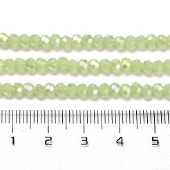 模造翡翠ガラスビーズスタンド  腹部の色  ファセット（32ファセット）  ラウンド  芝生の緑  3.5x3mm  穴：1mm  約163~166個/連  50~51cm&nbsp;LS-EGLA-A035-J3mm-B01