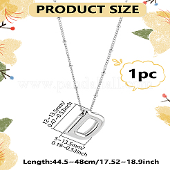 1pc Brass Chain with Alloy Letter Pendants Necklaces&nbsp;NJEW-LP0001-41D-P