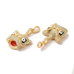 Brass Micro Pave Cubic Zirconia Pendants&nbsp;KK-A180-02G-01