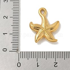 イオンプレーティング（IP）304ステンレスペンダント  ヒトデチャーム  18KGP本金メッキ  21.5x17x3.5mm  穴：1.6mm&nbsp;STAS-Q334-59G