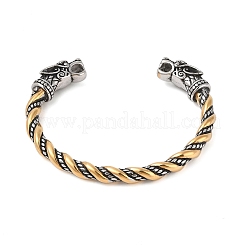 Ion Plating(IP) 304 Stainless Steel Viking Open Cuff Bangles for Men&nbsp;BJEW-U001-04B-G