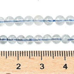天然石アクアマリンビーズ連売り  ラウンド  4mm  穴：0.7~0.8mm  約103~108個/連  15.28''~15.83''（38.8~40.2センチメートル）&nbsp;G-P576-4mm-01B