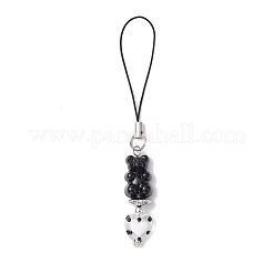2Pcs 2 Colors Opaque Bear Acrylic Mobile Straps&nbsp;HJEW-JM01289