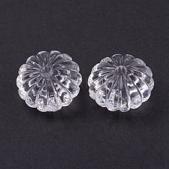 透明なアクリルビーズ  カボチャ  白つや消し  14x9.4mm  穴：2mm&nbsp;X-PL712Y-1