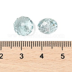 K9ガラス  模造オーストリアのクリスタル  ファセット透明ガラスビーズ  ロンデル  ライトスカイブルー  10x8mm  穴：0.7~1mm&nbsp;GLAA-D003-01D-01