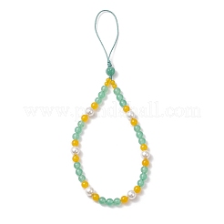 Natural & Dyed Malaysia Jade Mobile Straps&nbsp;HJEW-JM03426-02