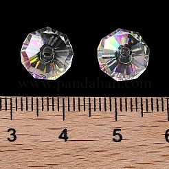 電気メッキガラスビーズ  ABカラーメッキ  多面カット  ロンデル  クリアAB  10x6mm  穴：1.5mm&nbsp;EGLA-A043-03-AB02