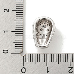 Brass Micro Pave Clear Cubic Zirconia Beads&nbsp;ZIRC-P119-19P-01