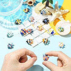 16個 16種類の手作り磁器ビーズ  魚  ファミーユは磁器バラ  ミックスカラー  17~22x16.5~22x6.5~7.5mm  穴：1.8~2.5mm  1個/スタイル&nbsp;PORC-CJ0001-46