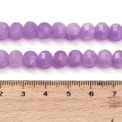天然石ホワイトジェイドビーズ連売り  カボチャ  染め  多面カット  プラム  7.5~8x6~6.5mm  穴：1.1mm  約57個/連  14.57''（37センチメートル）&nbsp;GG-CBA9106-02G