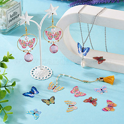 32Pcs 8 Styles Spray Painted 430 Stainless Steel Filigree Pendants&nbsp;STAS-TA0002-23
