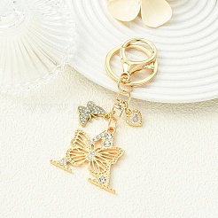 Alloy Rhinestone & Iron Keychain&nbsp;KEYC-YW00279-06