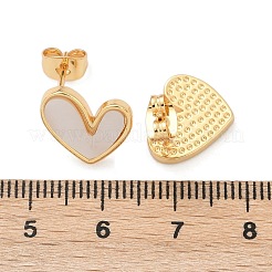 Natural Shell Heart Stud Earrings&nbsp;EJEW-K251-09G
