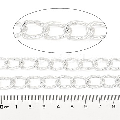 酸化アルミニウムカーブチェーン  溶接されていない  スプールで  銀  15x9.8x1.8mm  約65.62フィート（20m）/ロール&nbsp;CHA-D001-04P