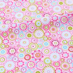 プリントコットン生地6枚  パッチワーク用  パッチワークにティッシュを縫う  花模様の正方形  ピンク  25x25cm&nbsp;PW-WG40419-01