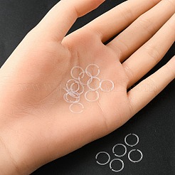 アクリルフープノーズリング  彼女のためのピアスボディジュエリー  ホワイト  8x9x0.7mm  ピン：0.7mm&nbsp;AJEW-YW0001-06I