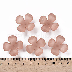 つや消しアクリルビーズキャップ  4花びら  花  ロージーブラウン  27x27x11mm  穴：1.8mm  約276個/500g&nbsp;MACR-S371-06A-763