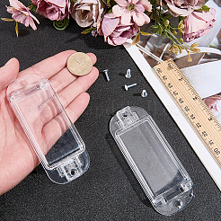 透明スイッチプラスチック保護カバー2個  長方形  透明  109x42x15mm  穴：4mm&nbsp;AJEW-CN0006-73
