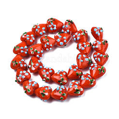 Handmade Bumpy Lampwork Beads Strands&nbsp;LAMP-N029-011D