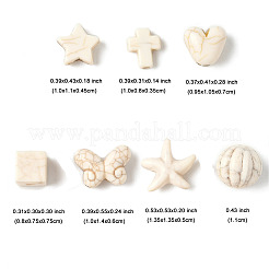 140Pcs 7 Styles Synthetic Howlite Beads&nbsp;G-FP0001-09