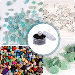 プラスチックネイルデコレーション収納50個  スポンジマット付き  コラム  ブラック  3.15x1.75cm&nbsp;MRMJ-CA0001-56A