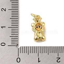 Brass Micro Pave Clear Cubic Zirconia Pendants&nbsp;KK-R162-004E-G