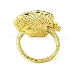 Brass Micro Pave Cubic Zirconia Open Cuff Rings&nbsp;RJEW-K256-07G