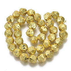 Electroplated Natural Lava Rock Beads Strands&nbsp;G-S352-31C-B