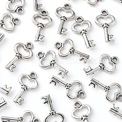 彼女のチベットスタイルの合金のチャームのためのギフトのアイデア  鉛フリー及びカドミウムフリー  スケルトンキー  アンティークシルバー  15.5x9x2.5mm  穴：1mm&nbsp;LF11975Y