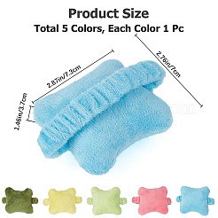 5Pcs 5 Colors Bone-shaped Soft Velvet Mouse Wrist Rest Band&nbsp;AJEW-GF0007-06