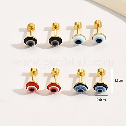 4 Pairs Stainless Steel Evil Eye Stud Earrings&nbsp;GH5342