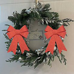 Christmas PVC Glitter Bowknot&nbsp;AJEW-SP0003-72B-01