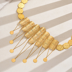 Luxurious Elegant Zinc Alloy & Brass Material Floral Tassel Coin Pendant Waist Chains for Women&nbsp;ZU0356