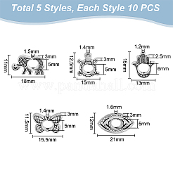 50Pcs 5 Style Tibetan Style Alloy Bead Frame&nbsp;FIND-PH0010-27