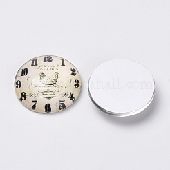 Printed Glass Flat Back Cabochons&nbsp;GGLA-Q056-022-25mm
