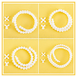 4セット4スタイルのポリオキシメチレン（POM）おもちゃのスケルトンジョイント、DIYぬいぐるみ用  ホワイト  500x7~14mm  1セット/スタイル&nbsp;DIY-OC0009-34