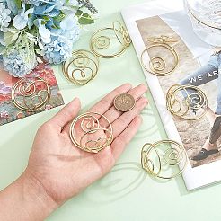 鉄の場所のカードホルダー  メモホルダー  レストラン用  結婚式  オフィス  ハート付きのラウンド  ゴールドカラー  50.5x38.5mm&nbsp;AJEW-WH0318-02G