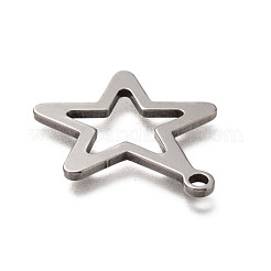 変色しない201ステンレススチールペンダント  中空  スター  ステンレス鋼色  30x26x1.5mm  穴：2.3mm&nbsp;STAS-H125-62P