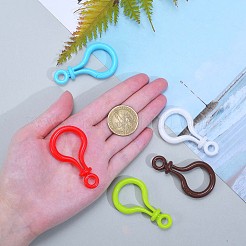 120 個 12 色不透明ソリッドカラー電球形のプラスチックプッシュゲートスナップキーホルダークラスプパーツ  ミックスカラー  57.5x32x12mm&nbsp;KY-CJ0001-25