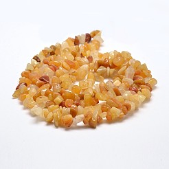 天然のイエローアベンチュリンさざれ石のビーズ連売り  5~8x5~8mm  穴：1mm  約34インチ&nbsp;X-G-L269-36