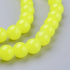 Imitation Jade Glass Round Beads Strands&nbsp;X-DGLA-S076-8mm-09