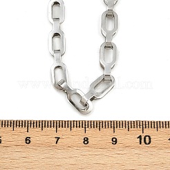 304ステンレススチールリンクチェーンネックレス女性男性用  ステンレス鋼色  20.08インチ（51cm）&nbsp;NJEW-Z093-01P