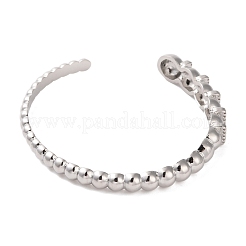 Brass Micro Pave Clear Cubic Zirconia Cuff Bangle&nbsp;BJEW-K239-02P